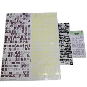 Making Memories Creative Letters ABC Stickers x 4 Funky Black Multi Scrapbooking